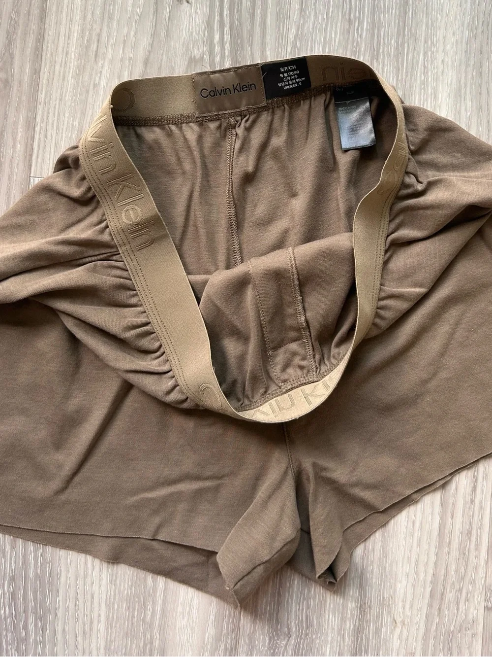 Calvin Klein | CK Black Lounge Sleep Shorts in Olive Brown (Small)